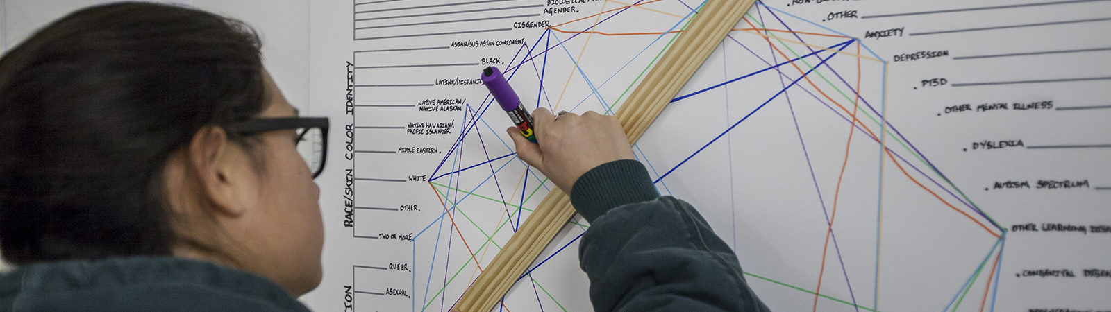 Student making her mark on the diversity wheel