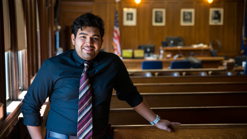 Student in courtroom